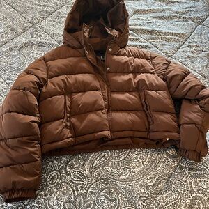 Forever 21 Chocolate Puffer Jacket